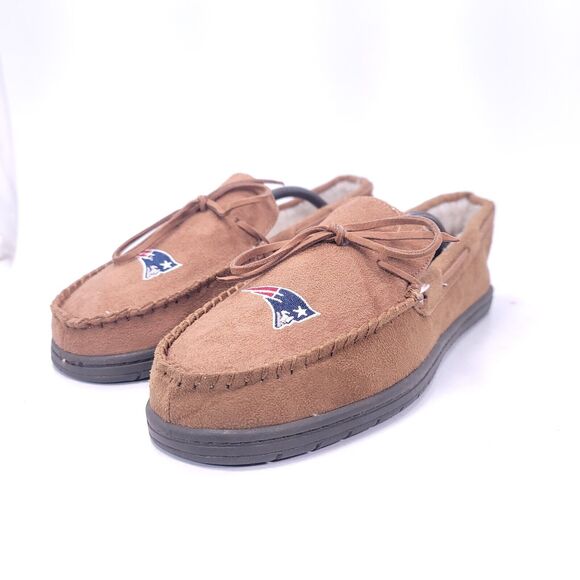 FOCO New England Patriots Comfort Slip On Slide Slipper Mens Size Large L Brown - Picture 1 of 9